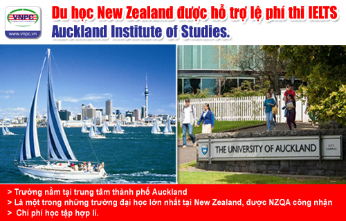 Du học New Zealand được hỗ trợ lệ phí thi IELTS – Auckland Institute of Studies.